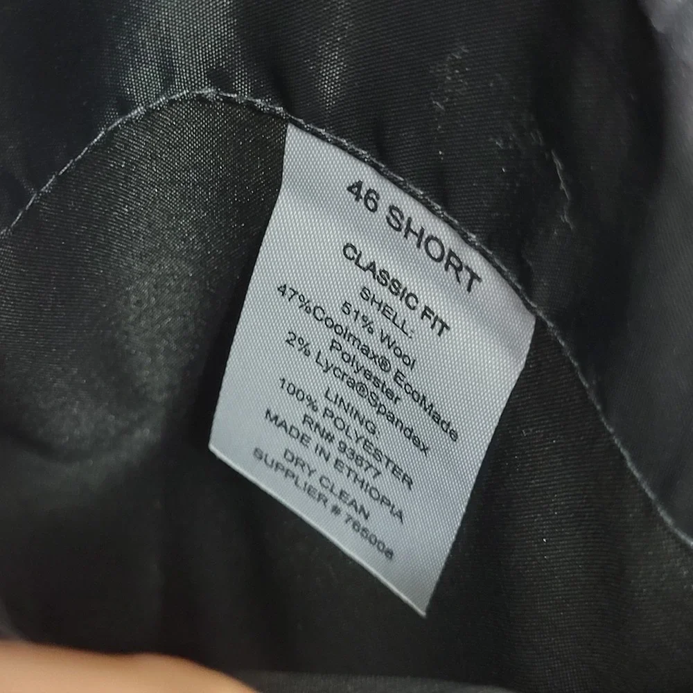 Stafford Men's Sport Coat Blazer Coolmax All Season‎ Eco Made Wool Polyester 46S